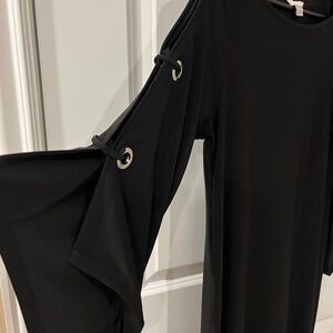 Elegant Black Cold Shoulder Dress